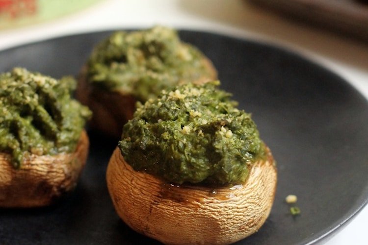 basil-hummus-stuffed-mushrooms