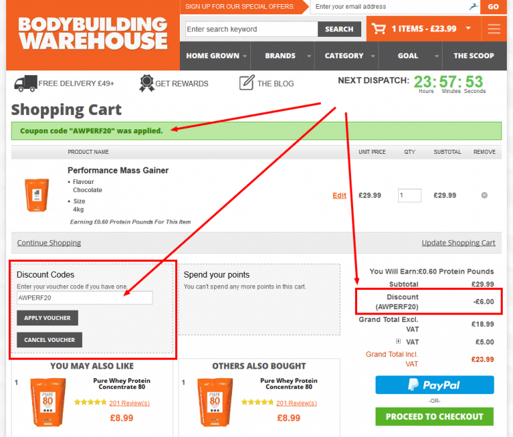 Paste in your discount. You'll be able to see where your discount has been applied as shown in the screenshot here