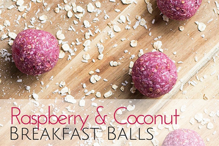 raspberry coconut breakfast balls