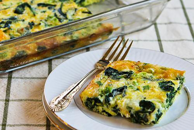 spinach-mozzarella-egg-bake