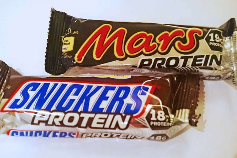 Protein Mars and snickers bars