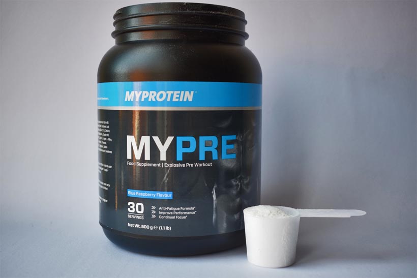 MYPROTEIN The Pre-Workout Container with a Scoop