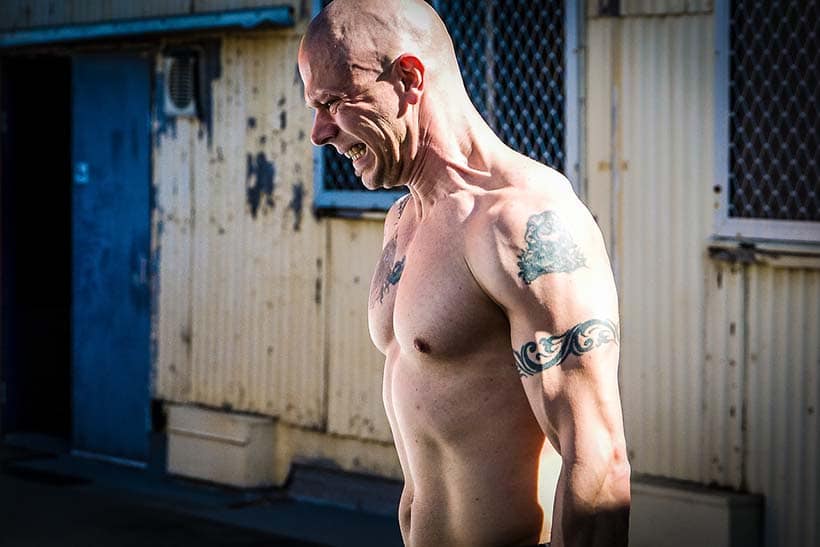 Man Sweating from strength training
