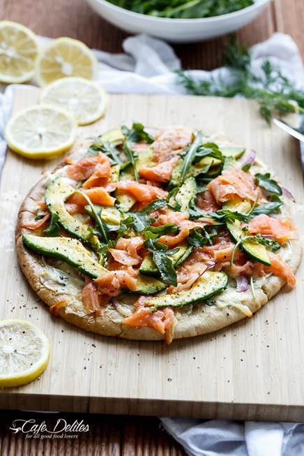 Smoked Salmon and Avocado Pizza