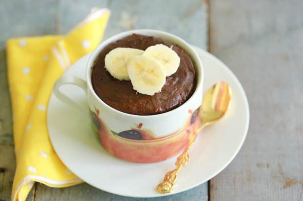  1-Minute Chocolate Banana High-Protein Mug Cake