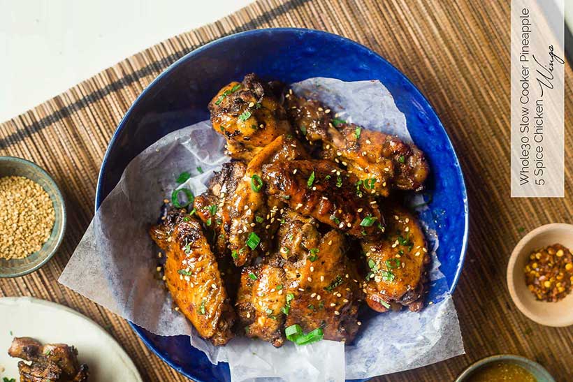 5.  Sticky Slow Cooker Chicken Wings with Pineapple 5 Spice Sauce