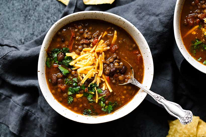 34.  Slow Cooker Taco Lentil Soup