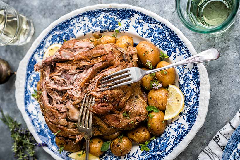 43.  Slow Cooker Greek Lamb Kleftiko with Potatoes