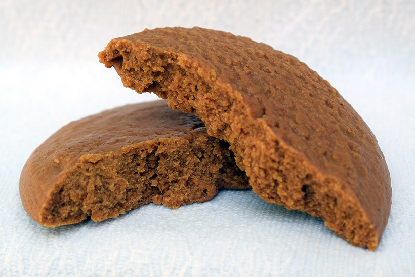 The protein works protein snacks Protein cookie salted caramel flavour cookie close up