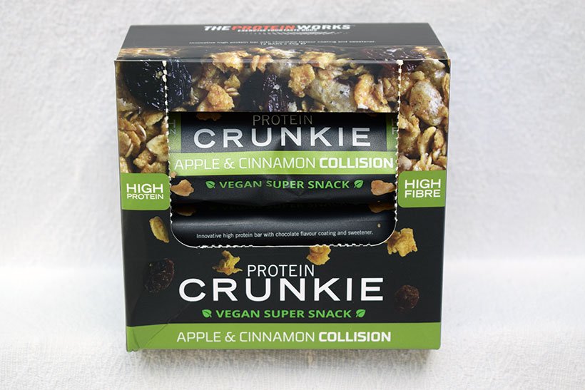 The protein works protein snacks Protein crunkie apple and cinnamon collision flavour box